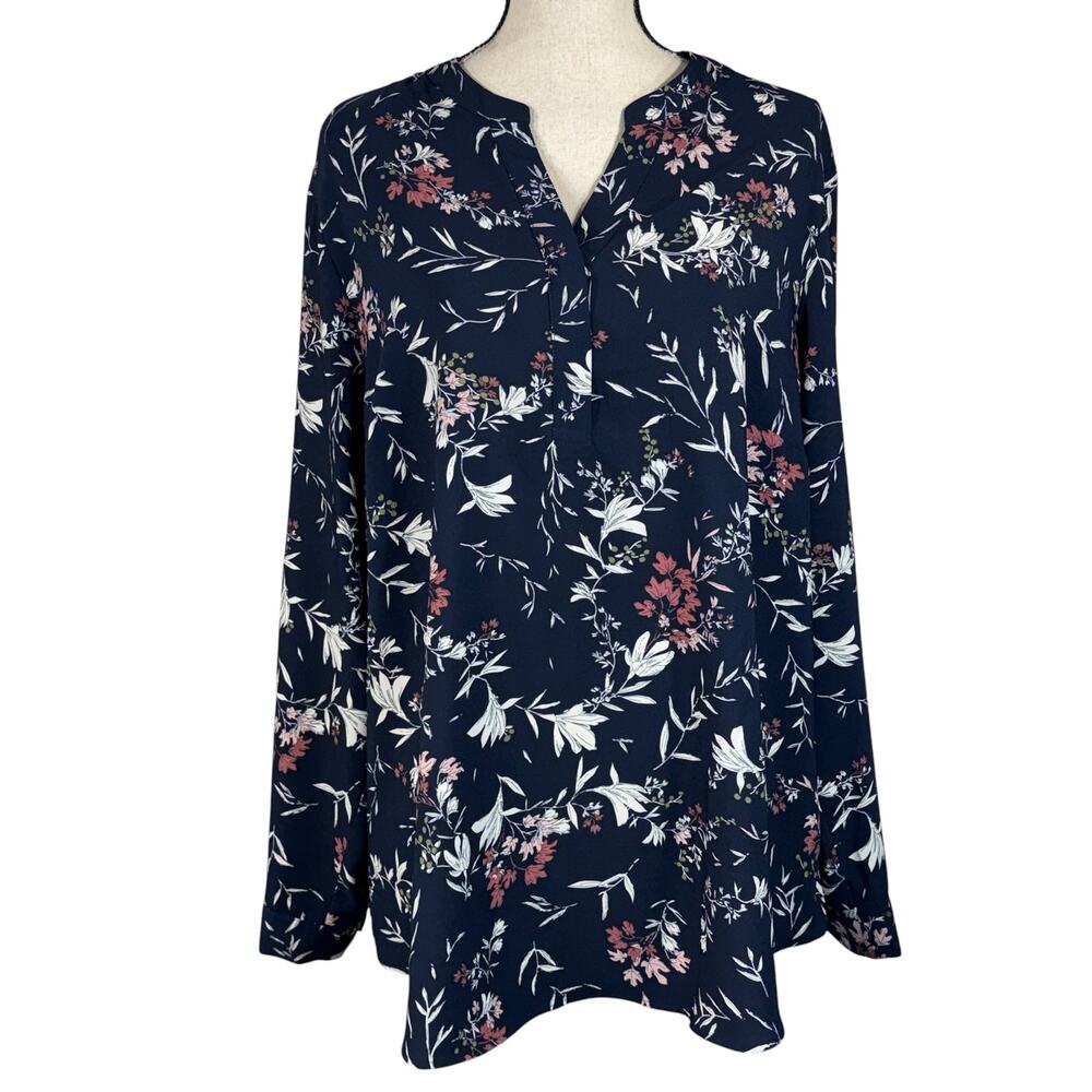 Hilary Radley XX-Large Tunic Top V-Neck Lightweight Pullover Long Sleeve Multi